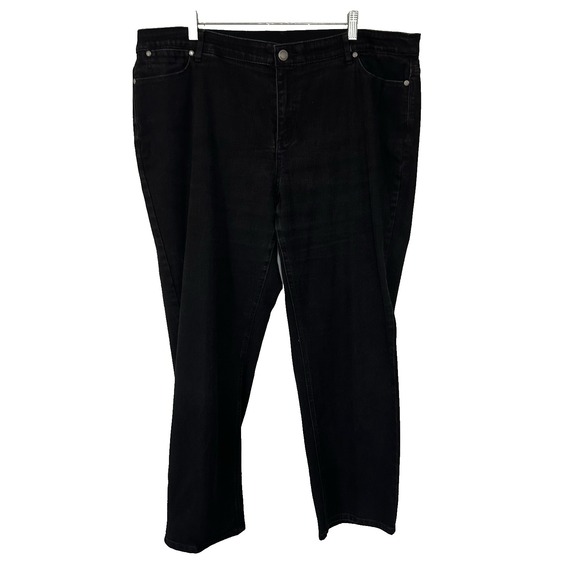 CJ Banks Jeans Women's Size 20W Black High Rise Boot Cut Stretch Comfort Dark - Picture 1 of 2